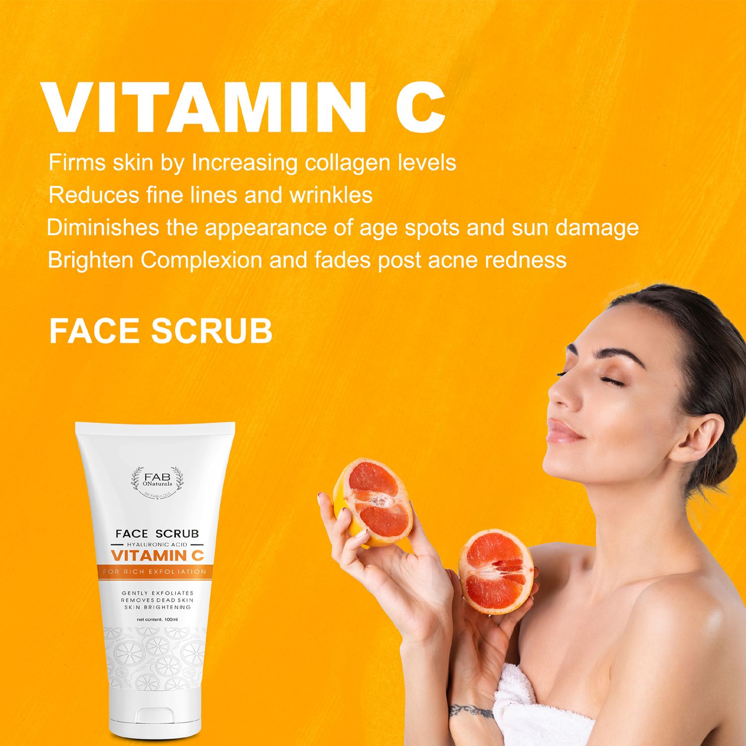 Vitamin C Scrub for Face and Body With Hyaluronic Acid