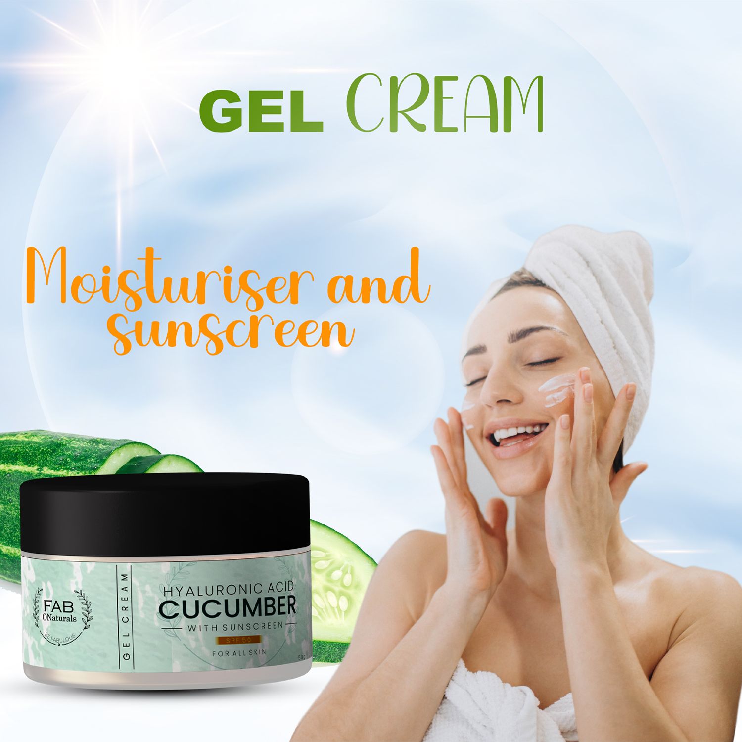 Face Gel Moisturizing Sunscreen for all Skin Types