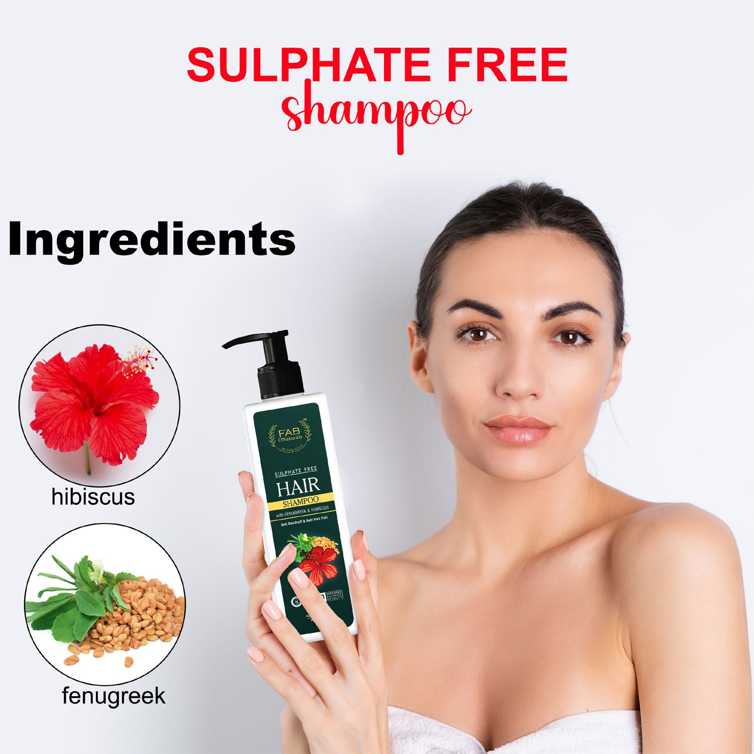 Fenugreek & Hibiscus Shampoo Natural Intense Repair & Sulphate free Shampoo for Frizzy and Dry Hair